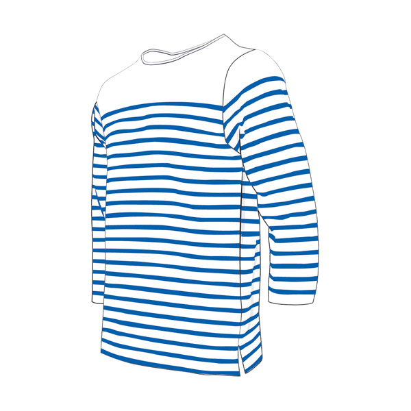 Marinière à manches longues fabriquée en France (vue face)