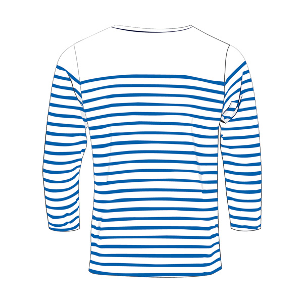 Marinière à manches longues fabriquée en France (vue dos)